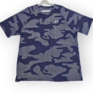 Under Armour Loose Fit Navy Blue Camo Performance T-Shirt XXL
